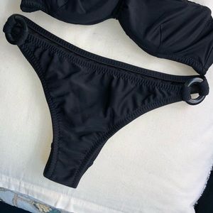 Shoshanna black bikini bottom with ring